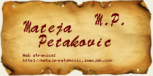 Mateja Petaković vizit kartica